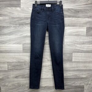 Frame Le Skinny de Jeanne Jeans Womens 25 Blue Denim Mid-Rise Dark Wash 5-Pocket